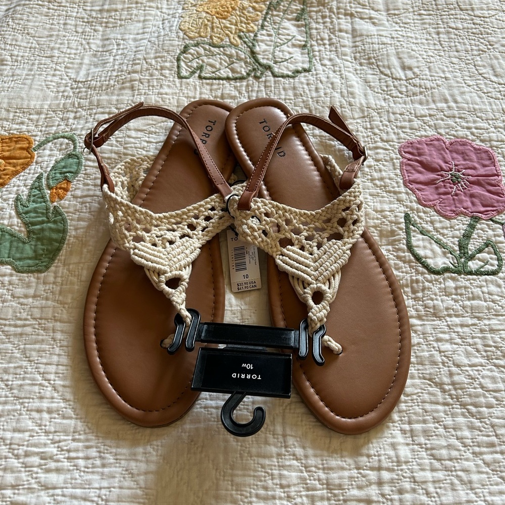 Women's Cream Crochet Sandals